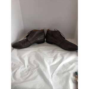 Undandy Mens Ankle Chukka Boots Brown Leather Lace-Up Size 45 US 11.5